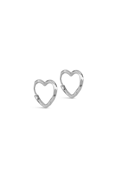 Enamel - Øreringe - Silver - Organic heart small