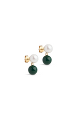 Enamel - Øreringe - Gold/Green - Columba