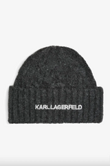 Karl Lagerfeld - Hat - Dark Grey - Cable Knit Beanie