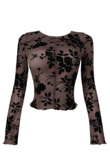 Sassy Copenhagen - Mesh bluse - Brun/Sort - Sadie