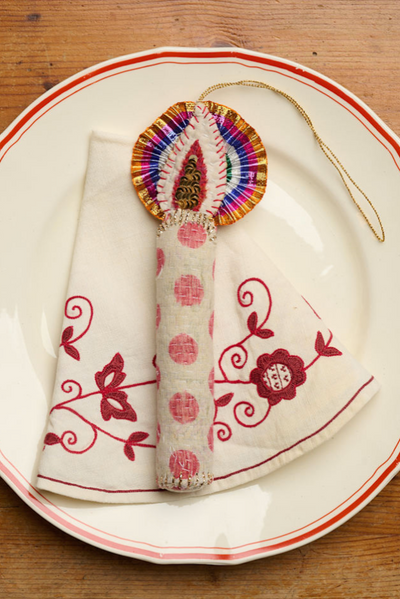 Sissel Edelbo - Julepynt/Ornament - Light Kantha Shimmer No.8