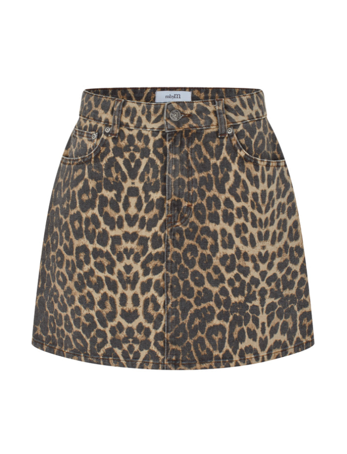 MbyM - Leo Denim Skirt - Leopard - Sahara