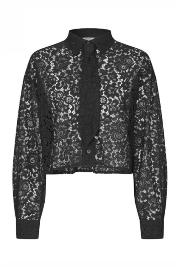 MbyM - Lace shirt - Black - Emelie tie-M
