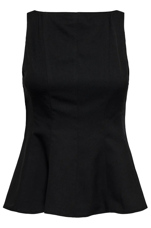 Only - Top - Black - Unita Peplum