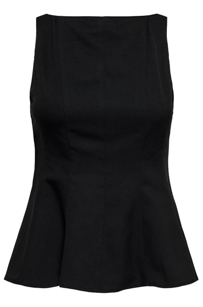 Only - Top - Black - Unita Peplum