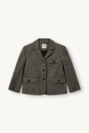blazer fra The Garment i en flot sort og brun farvekombination med klassisk sildebensmønster - packshot
