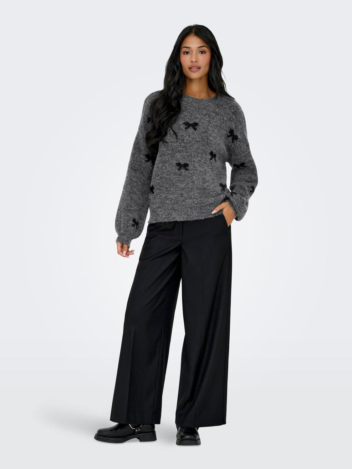 Only - Strik - Medium grey melange - Brunhilda Life