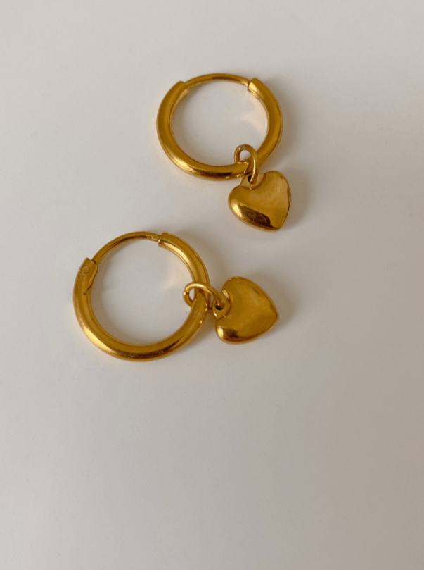 Andcopenhagen Accessories Hjerte Hoops Øreringe - Guld - Andcopenhagen