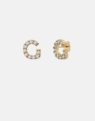 Andcopenhagen - Earrings - 18 carat gold plated 925 sterling silver - Letters