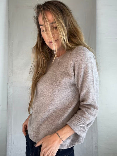 Andcopenhagen Cashmerebluser Andcopenhagen - Eleni Oversize Cashmerebluse Mocca - 100% cashmere strik