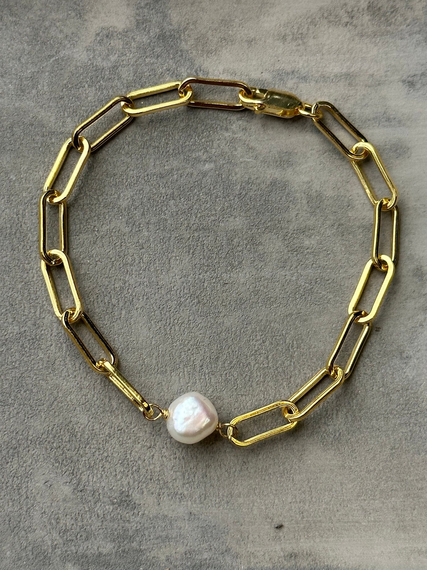 Andcopenhagen Smykker Andcopenhagen - Chunky Pearl chain Armbånd - Guldbelagt 925 sterlingsølv