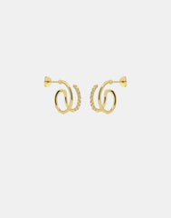 Andcopenhagen Jewelry - Øreringe hoops - 18 karat guldbelagt 925 sterlingsølv - Shiny double swirl
