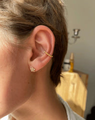 Andcopenhagen Jewelry - Øreringe - 18 karat guldbelagt 925 sterlingsølv - Viola blomster