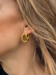 Andcopenhagen - Earrings hoops - 18 carat gold plated brass - Nuska