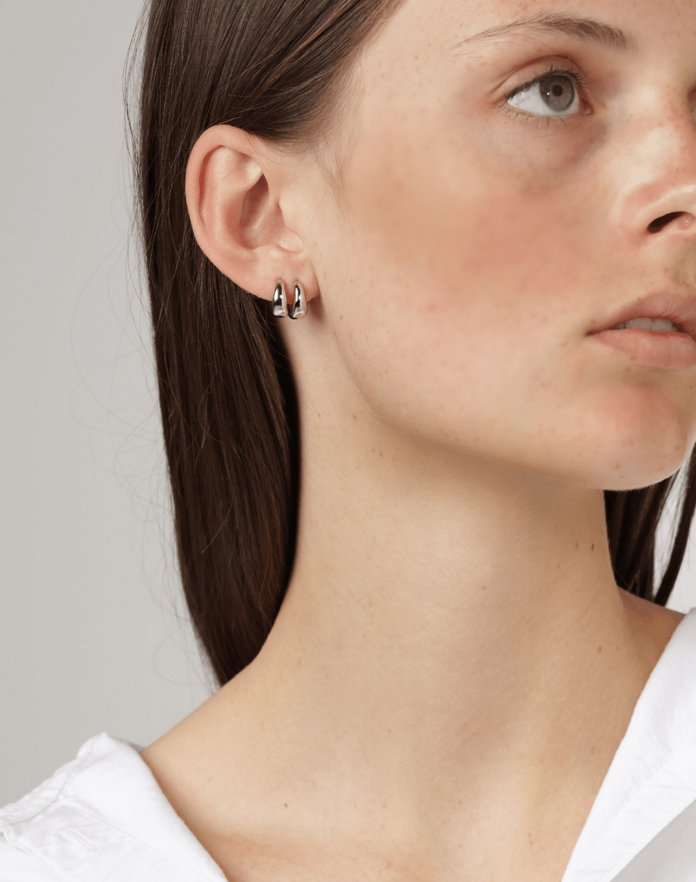 Andcopenhagen Sølvøreringe Andcopenhagen - Small chunky hoops sølv - øreringe i sterlingsølv