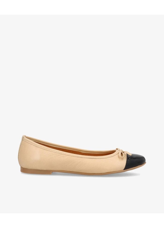 Shoedesign Sko Ballerina - Black/beige Veronica - Shoedesign