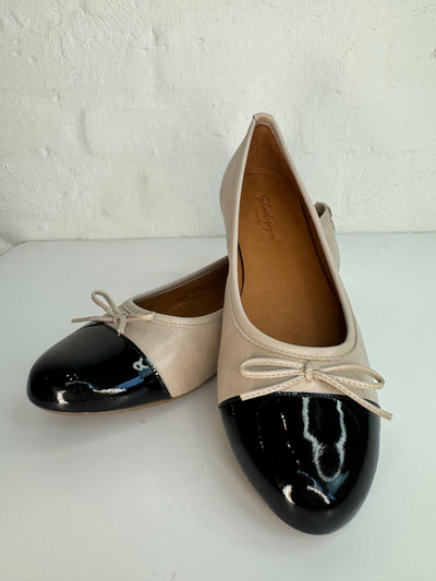 Shoedesign Sko Ballerina - Black/beige Veronica - Shoedesign