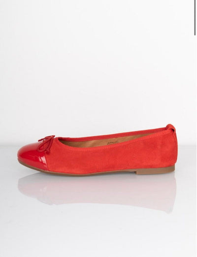 Pavement Sko Ballerina Red Suede - Pavement Lucy Lu- Red