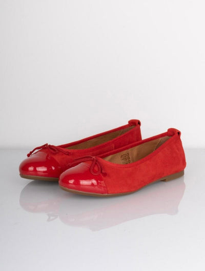 Pavement Sko Ballerina Red Suede - Pavement Lucy Lu- Red