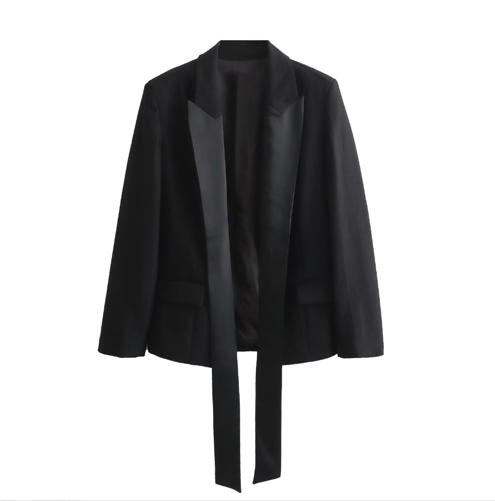 Sassy Copenhagen Overdele Blazer m. satin - Sort - Nille - Sassy Copenhagen