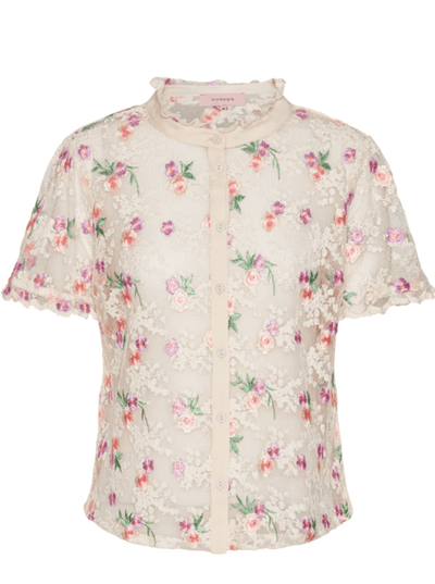 Hunkøn t-shirts & toppe Blomstret mesh t-shirt - Floral - Dolores - Hunkøn