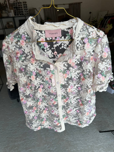 Hunkøn t-shirts & toppe Blomstret mesh t-shirt - Floral - Dolores - Hunkøn