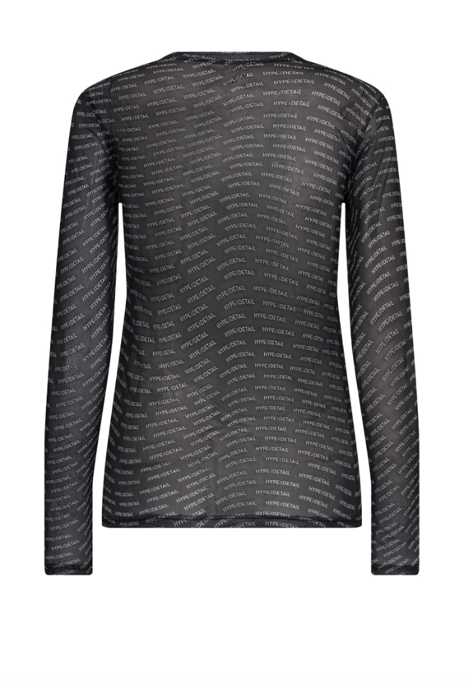 Hype The Detail Overdele Bluse med print - Sort bluse med hvid print - Hype The Detail