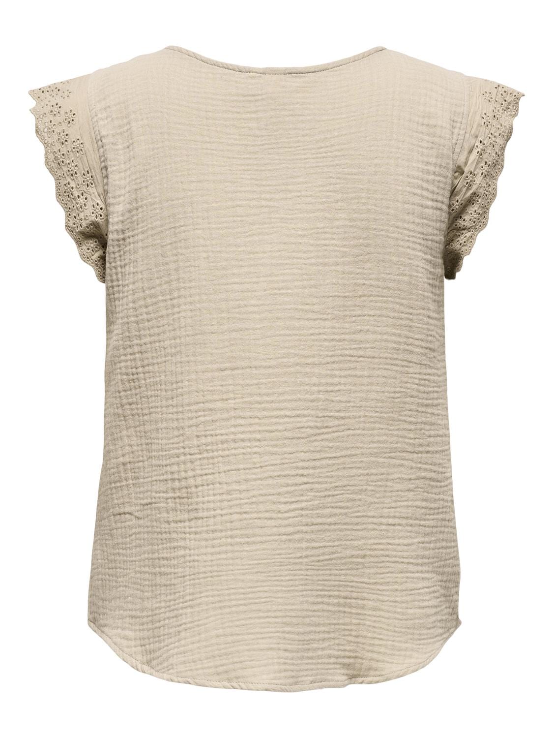 Only t-shirts & toppe Bomuldstop - Beige - Thyra - Only