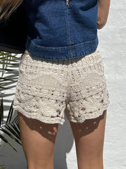 Crochet shorts - Light beige - Anais - Sassy Copenhagen