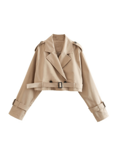 Sassy Copenhagen Overtøj Cropped trenchcoat - Sille Beige - Sassy Copenhagen