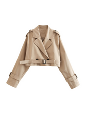 Cropped trench coat - Sille Beige - Sassy Copenhagen