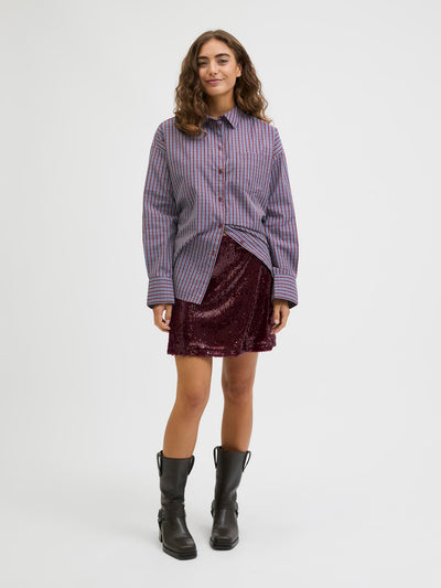 JJXX - Mini skirt - Bordeaux - Sia Tara Sequin