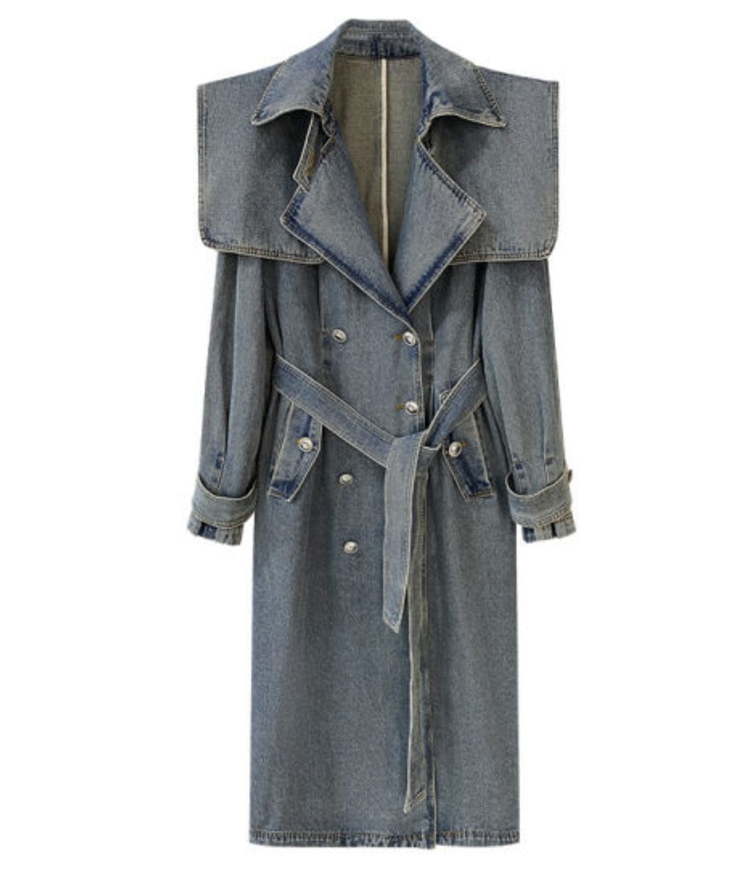 Sassy Copenhagen Jakker Denim trenchcoat jakke- Washed blue - Victoria - Sassy Copenhagen (Bemærk preorder)