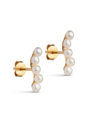 Evie - Gold pearl rings - Enamel