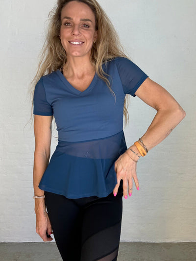 Sassy Copenhagen fitness Fitness bluse - Mia - Navy blå - Sassy Copenhagen