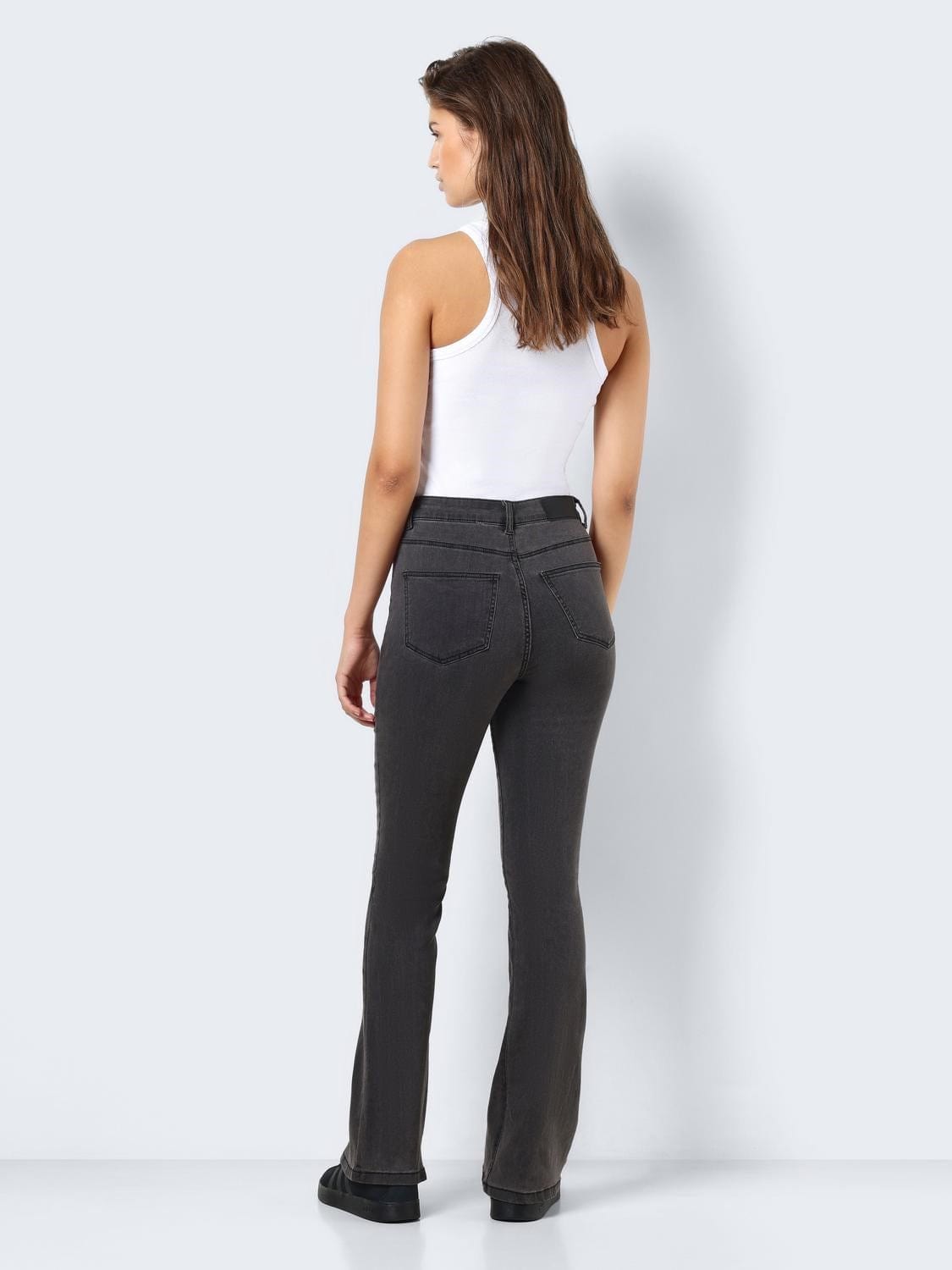 Noisy May Underdele Flare Jeans Grey Denim - Sallie - Noisy May