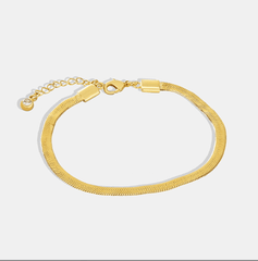 Andcopenhagen - Bracelet - 18 carat gold plated - flat snake chain - Gabi