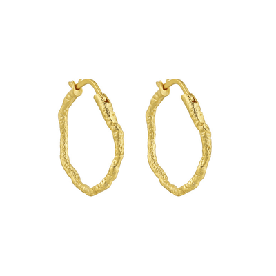 Andcopenhagen Guldøreringe Hammered hoops small - 18 karat guldbelagt sterlingsølv- Sicca Gold - Andcopenhagen