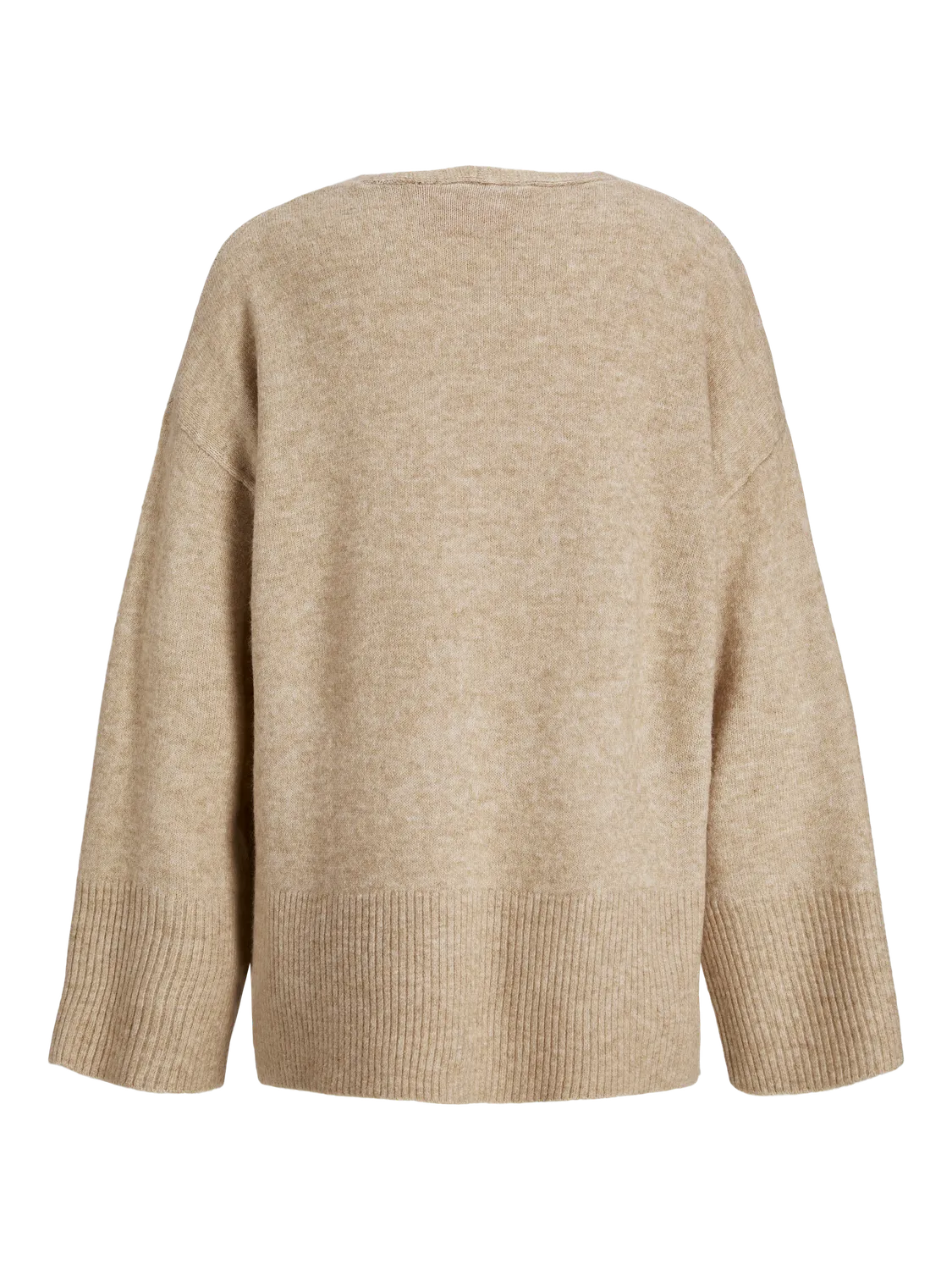 JJXX - V-neck oversize striktrøje - Beige - Lucca