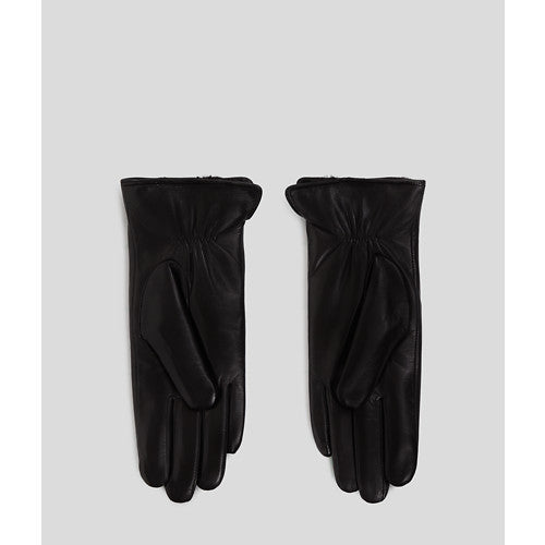 Karl Lagerfeld -  Læder handsker - Sort - AUTOGRAPH FF GLOVE