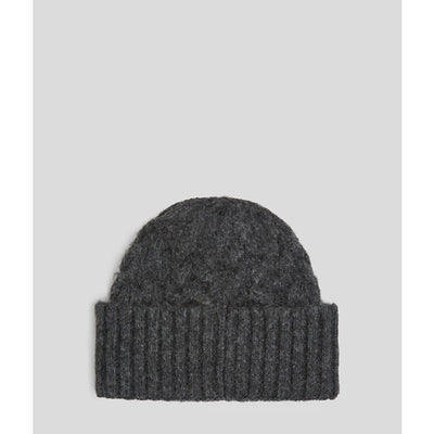 Karl Lagerfeld - Hue - Dark Grey - Cable Knit Beanie