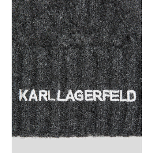 Karl Lagerfeld - Hue - Dark Grey - Cable Knit Beanie