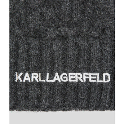 Karl Lagerfeld - Hue - Dark Grey - Cable Knit Beanie