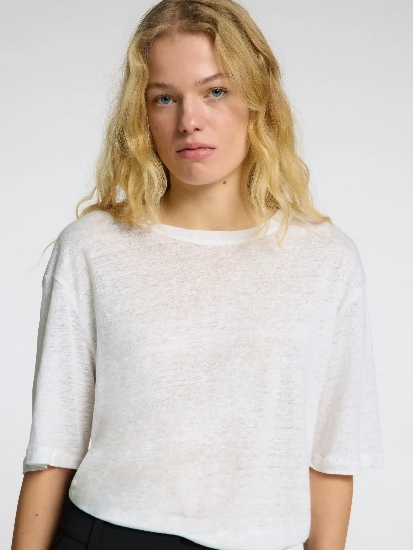 Selected Femme - T-shirt - Hvid linen - Vilja