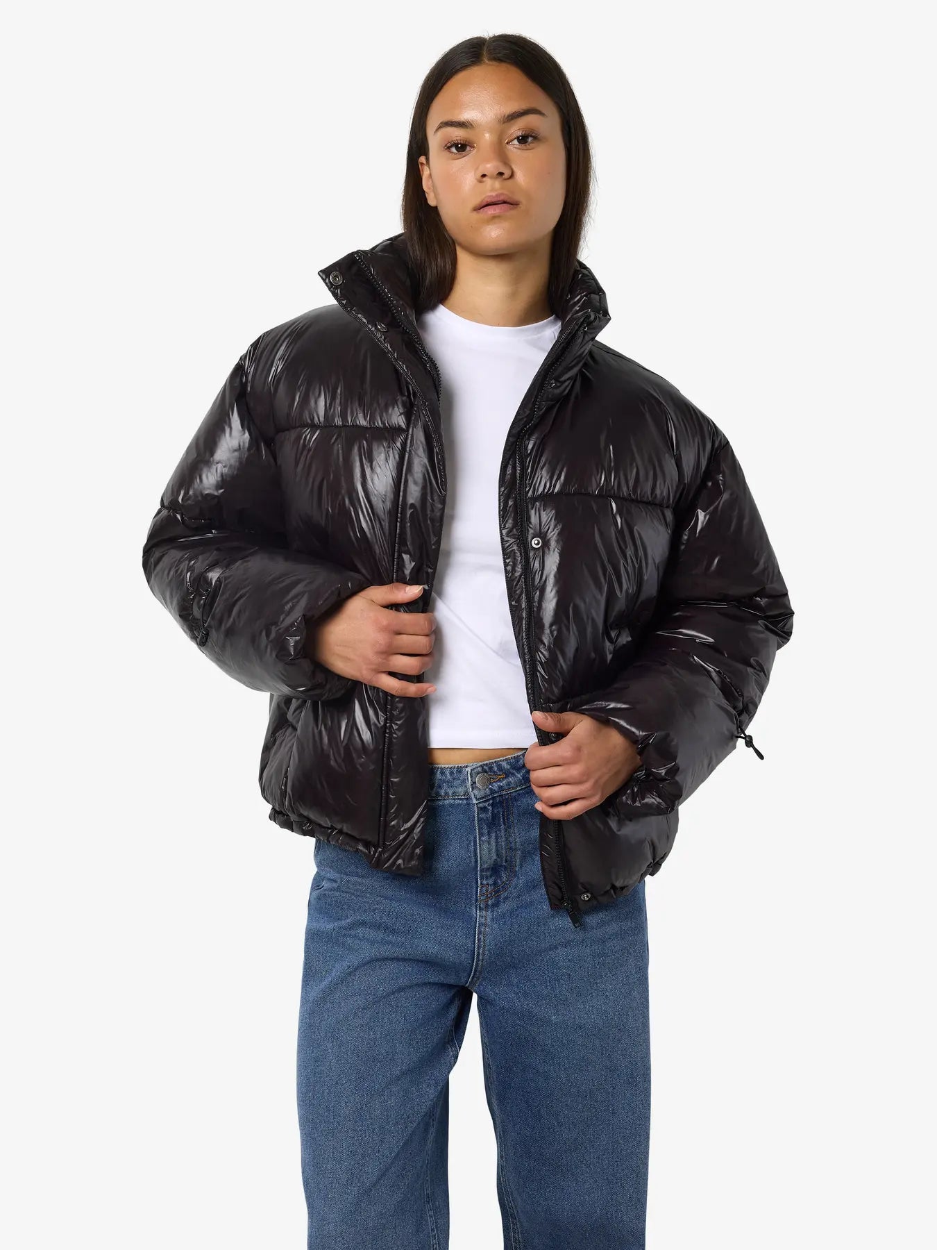 Noisy May - Puffer jakke - Black - Allie Shiny (PREORDER)