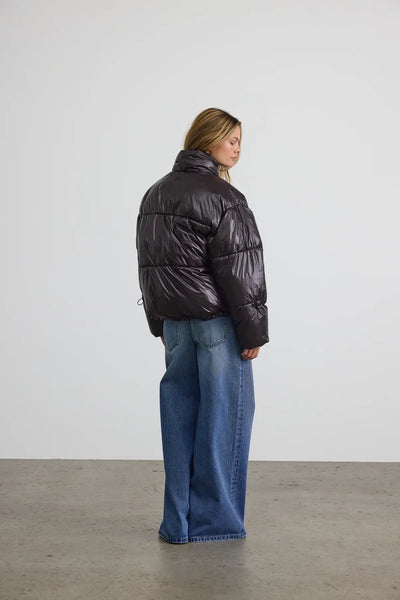Noisy May - Puffer jakke - Black - Allie Shiny (PREORDER)