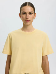 Selected Femme - T-shirt - Italian Straw - Boxy