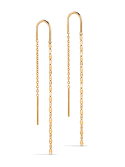 Long gold earrings - 18 carat gold plated - Ona - Enamel