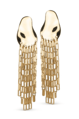 Long earrings - 18 carat gold plated - Solange - Enamel