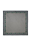 Lollys Laundry JennaLL Big Scarf in black with a detailed floral border and geometric pattern, made of 100% cotton, shown fla